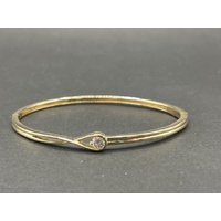 Ladies 14ct Yellow Gold Pandora Infinite Diamond Bangle