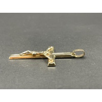 Unisex 9ct Yellow Gold Crucifix Cross Pendant