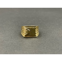 Mens 18ct Yellow Gold Signet Ring