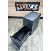 Stilford Pro Slim 3 Drawer Filing Pedestal Cabinet Black with Castors