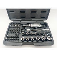 Mighty Seven 57pc 3/8 Inch Air Ratchet Wrench and Bit Set Kit M7 NE-352
