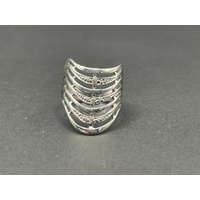 Ladies 9ct White Gold 7 Layer Diamond Ring
