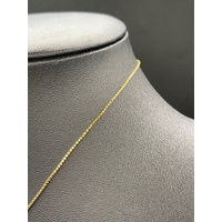 Ladies 18ct Yellow Gold Box Link Chain & Orange Gemstone Pendant