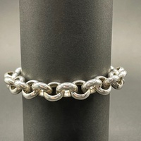 Ladies 925 Sterling Silver Belcher Link Bracelet