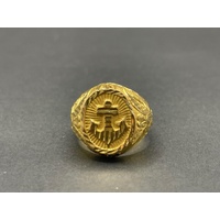 Mens 22ct Yellow Gold Anchor Ring
