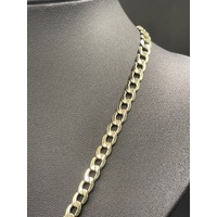 Unisex 9ct Yellow Gold Silver Filled Curb Link Necklace
