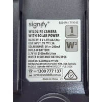 Signify EA2476 Wildlife Camera Solar Powered 20MP HD Infrared IP66