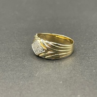Unisex 9ct Yellow Gold Diamond Ring