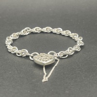 Ladies 925 Sterling Silver Byzantine Link Bracelet