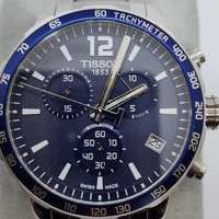 Tissot Quickster Chronograph Mens Watch Blue Dial Silver T095417A