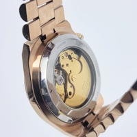 Citizen Mens Automatic Watch Gold Tone Red Dial 5 Bar Stainless Steel