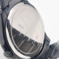 Armani Exchange Three Hand Date Black Stainless Steel Watch AX7101 and Bracelet