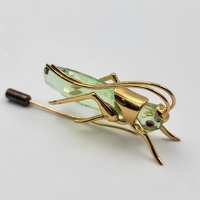 Daniel Swarovski Crystal Aptera Grasshopper Brooch Rare Insect Pin