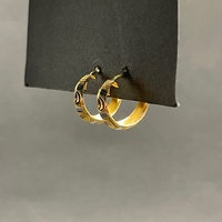 Ladies 22ct Yellow Gold Round Hoop Earrings