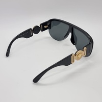 Versace Medusa Biggie 4391 Shield Sunglasses Black Dark Grey Made in Italy