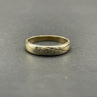 Mens 9ct Yellow Gold Diamond Ring