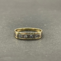 Mens 18ct Two Tone Gold Diamond Band Ring