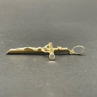Unisex 9ct Yellow Gold Crucifix Cross Pendant