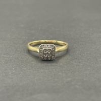 Ladies 9ct Yellow Gold Diamond Cluster Ring