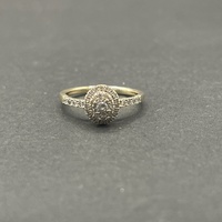 Ladies 9ct Yellow Gold Diamond Cluster Ring