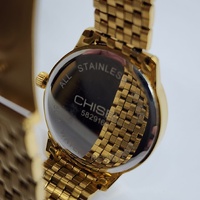 Chisel Gold Tone Black Dial Date Watch 50M Water Resistant 5829160