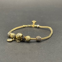 Ladies 18ct Yellow Gold Palma Link Bead Bracelet