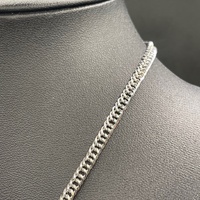 Unisex 18ct White Gold Panzer Link Necklace