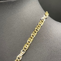 Unisex 18ct Yellow Gold Double Link Birdseye & Figure 8 Link Necklace