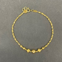 Ladies 22ct Yellow Gold Rada & Bead Link Necklace