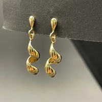 Ladies 18ct Yellow Gold Spiral Link Dangle Earrings