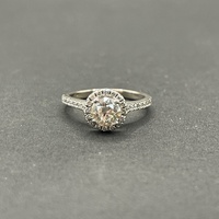 Ladies 18ct White Gold Diamond Halo Engagement Ring