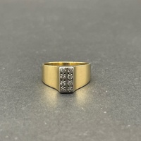 Mens 18ct Yellow Gold Diamond Ring