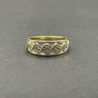 Ladies 9ct Yellow Gold Diamond Cluster Ring