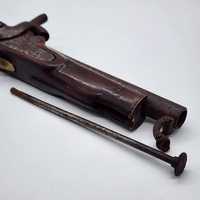 Antique 19th Century Percussion Pistol Curved Grip Uncertified