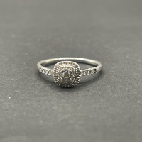 Ladies 9ct White Gold Diamond Cluster Ring