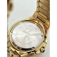 Seiko V198-0AB0 44mm Gold Plated Diamond Coutura Solar Perpetual Watch