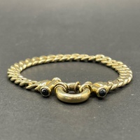 Large View Mens 9ct Yellow Gold Curb Link Bracelet
