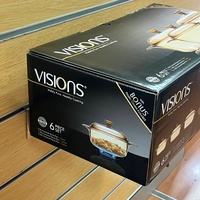 Visions VS-336/CL1 6PC Versa Pyroceram Casserole Set with Lids and Storage