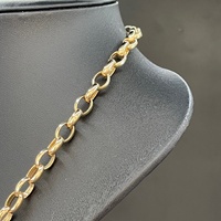 Ladies 9ct Yellow Gold Oval Belcher Link Necklace