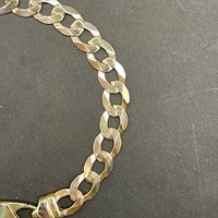 Large View Mens 9ct Yellow Gold Curb Link Bracelet