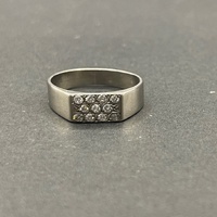 Mens 9ct White Gold Diamond Ring