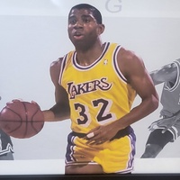 Large View Magic Johnson LA Lakers Wings Tribute Framed Memorabilia 93cm x 40cm