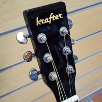 Krafter M39CBK Acoustic Guitar Black Steel String 39 Inch Full Size