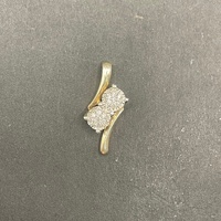 Ladies 9ct Yellow Gold Diamond Fancy Pendant