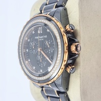 Large View Michael Hill 9633 Chronograph 0.50ct Diamond Black Ceramic Rose Gold Watch