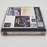 Large View Need for Speed Porsche 2000 and Moto Racer 2 PlayStation PS1 Game Combo Pack