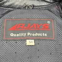 RJays Mens Leather Motorcycle Jacket Size 54 Red Black White Racing