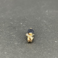 Ladies 9ct Yellow Gold Blue Gemstone Pendant