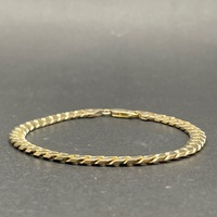 Unisex 9ct Yellow Gold Tight Curb Link Bracelet