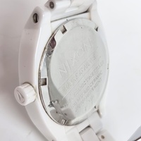 Nixon The Ceramic Time Teller White Dial White Bracelet Ladies Watch